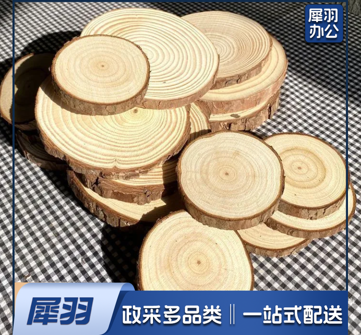 原木片年轮diy圆木片背景墙木桩小圆实木头幼儿园手工手绘画材料