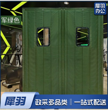 军绿色带窗户门帘 布艺棉门帘 单位：每平米 (支持，有货期，提前沟通)