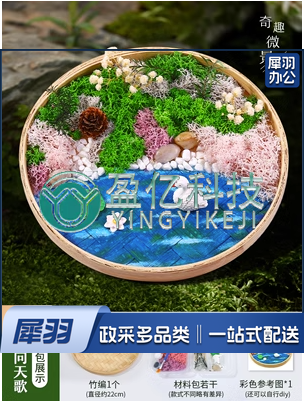 永生苔藓画材料包竹编筐手工DIY竹框创意植物画绿植相框暖场团建 曲项向天歌