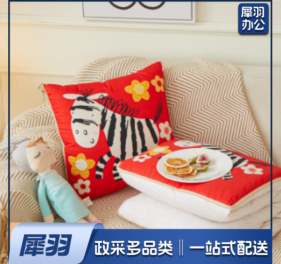 办公室沙发两用空调被床头装饰靠垫抱枕被子二合一卡通印花抱枕被Z01磨毛布抱枕被图案随机抱枕40*40cm打开105*150cm