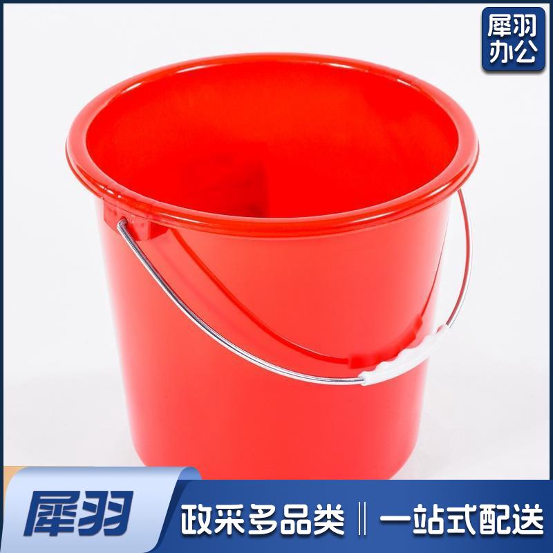 红水桶 塑料手提加厚水桶 红色圆形水桶