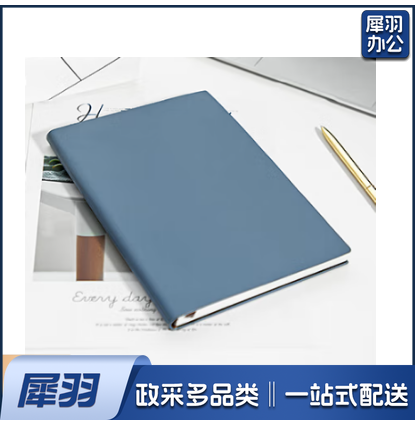 A5/96张笔记本子文具皮面本会议本记事本 商务办公马卡龙蓝GBP25669