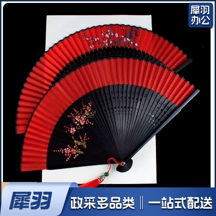 扇子古风汉服女旗袍走秀小折扇中国风跳舞蹈扇古典折叠古装扇子夏  10:;个