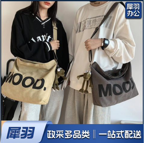 帆布包女单肩包斜挎包包布袋手提2023年新款大学生上课大容量手提包