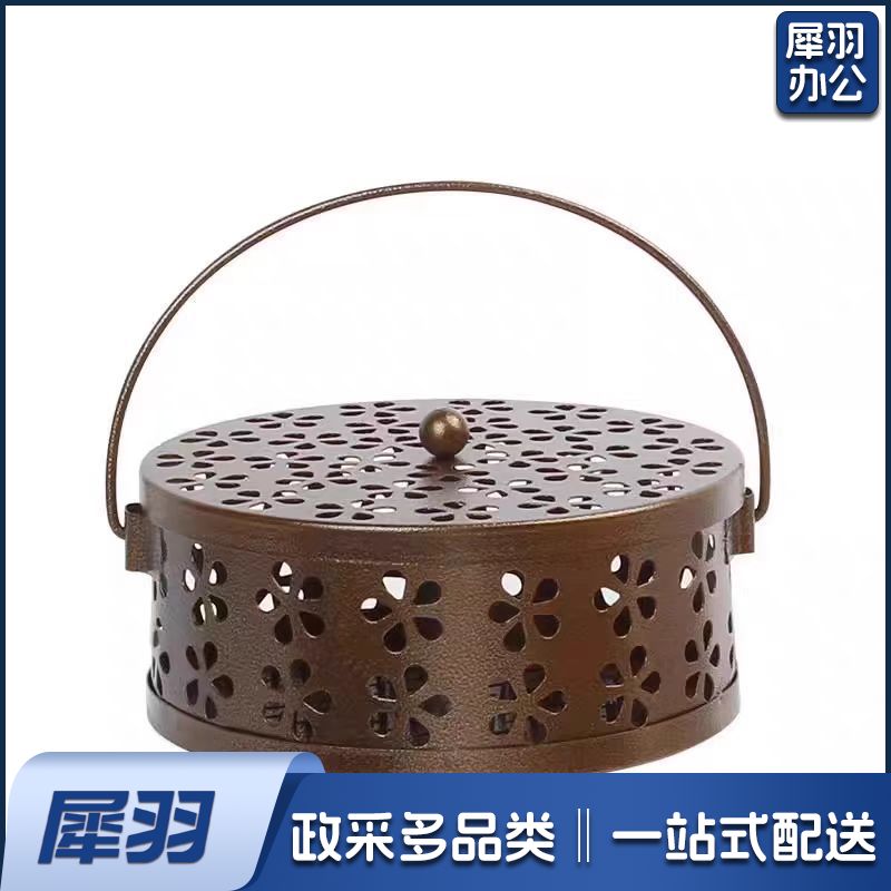 铁艺蚊香炉 蚊香盘防火防烫蚊香盒香薰炉带盖蚊香盒架 梅花古铜色