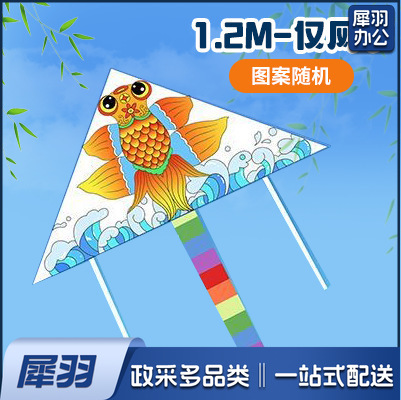 手绘风筝手工diy材料包绘画涂鸦儿童卡通玩具春季户外出游活动（填色风筝【1.2m】-仅风筝）