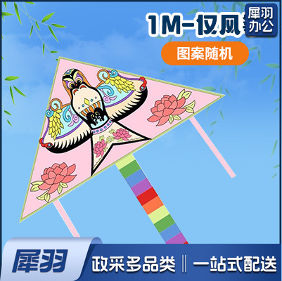手绘风筝手工diy材料包绘画涂鸦儿童卡通玩具春季户外出游活动（填色风筝+1m【50m线+6色颜料+画笔+色盘】）